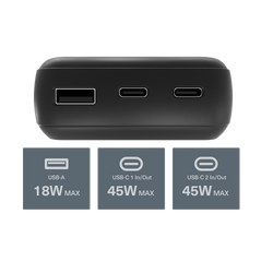 45W FAST Power Bank with USB-C Lanyard Cable 20K