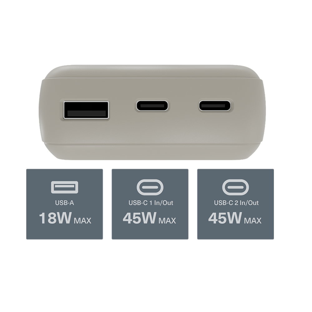 45W FAST Power Bank with USB-C Lanyard Cable 20K