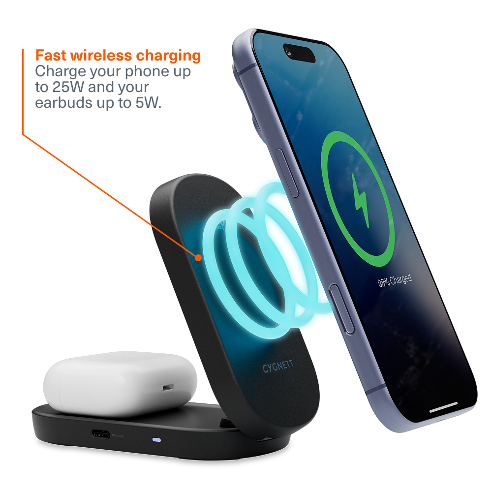 2-in-1 Magnetic Wireless Charging Stand (25W)