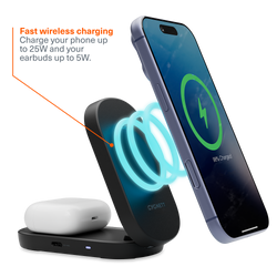 2-in-1 Magnetic Wireless Charging Stand (25W)