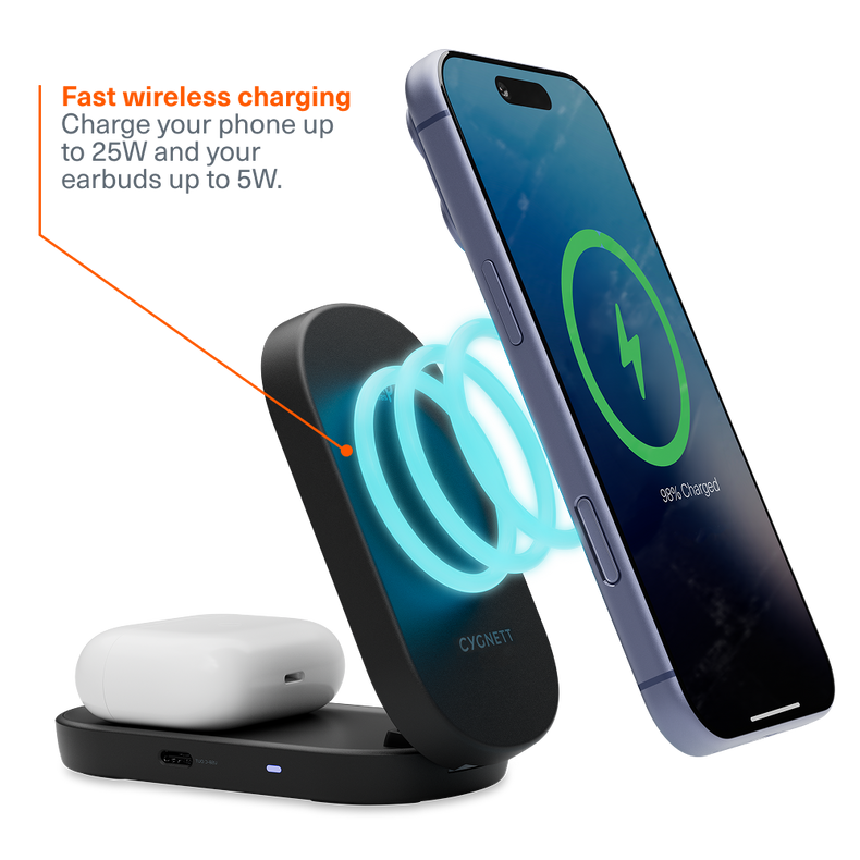 2-in-1 Magnetic Wireless Charging Stand (25W)