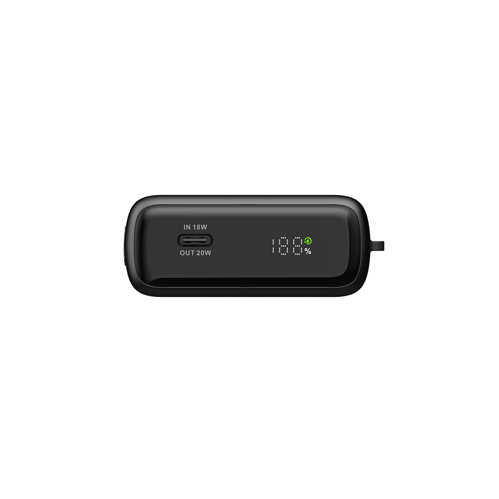 20W Semi-Solid State Power Bank with USB-C Integrated Cable 10K
