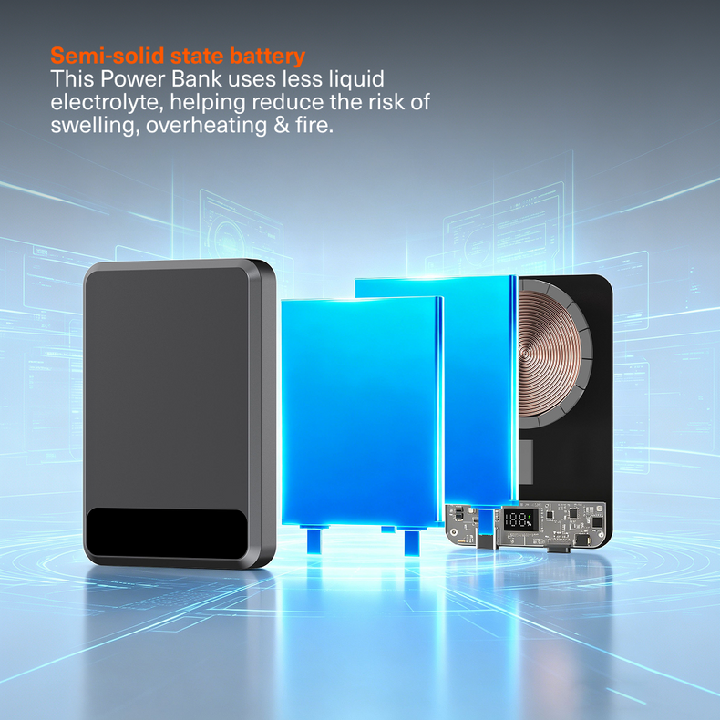 Semi-Solid State Magnetic Wireless Power Bank 10K