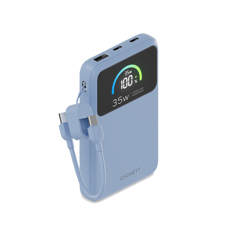 35W Power Bank with USB-C Lanyard Cable 10K