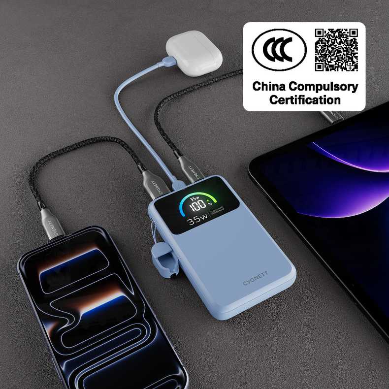 35W Power Bank with USB-C Lanyard Cable 10K