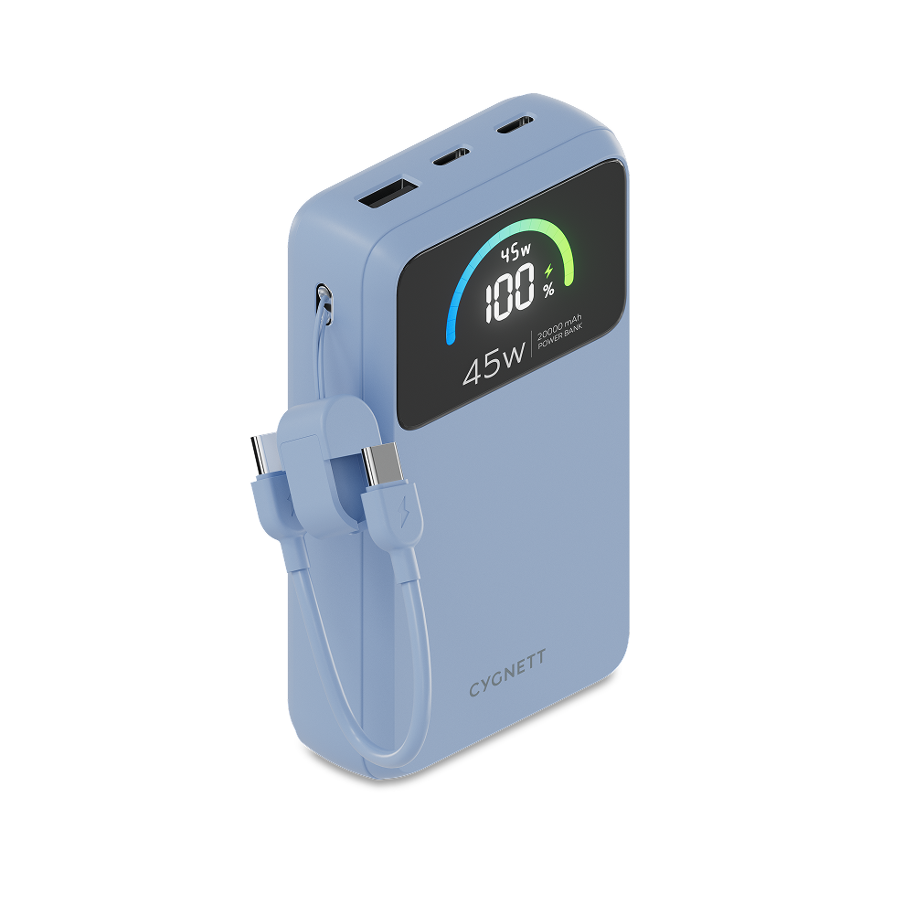 45W FAST Power Bank with USB-C Lanyard Cable 20K