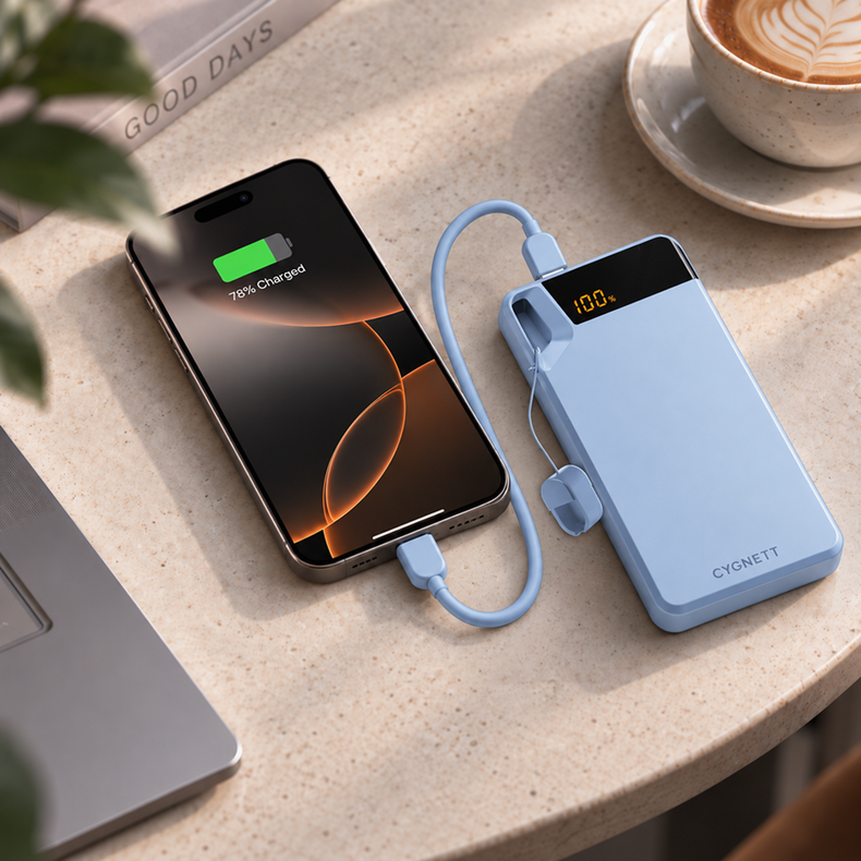 20W Power Bank with USB-C Lanyard Cable 10K