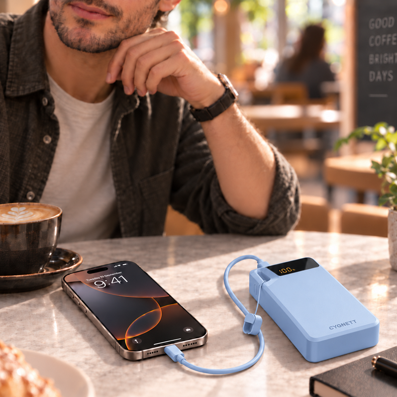 20W Power Bank with USB-C Lanyard Cable 20K