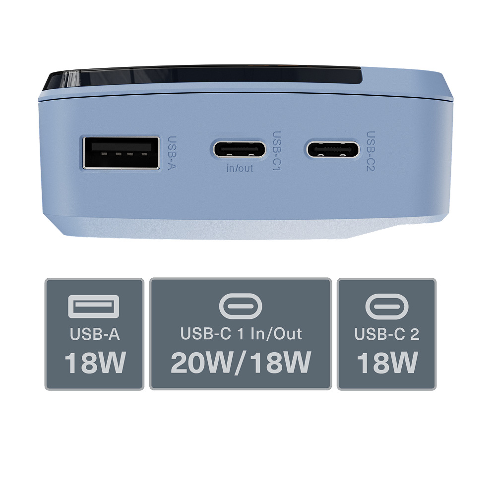 20W Power Bank with USB-C Lanyard Cable 20K
