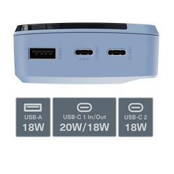 20W Power Bank with USB-C Lanyard Cable 20K