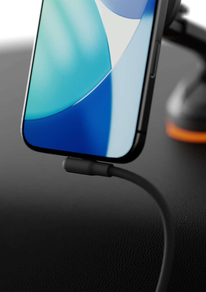 Right Angle Lightning to USB-C Silicone Cable