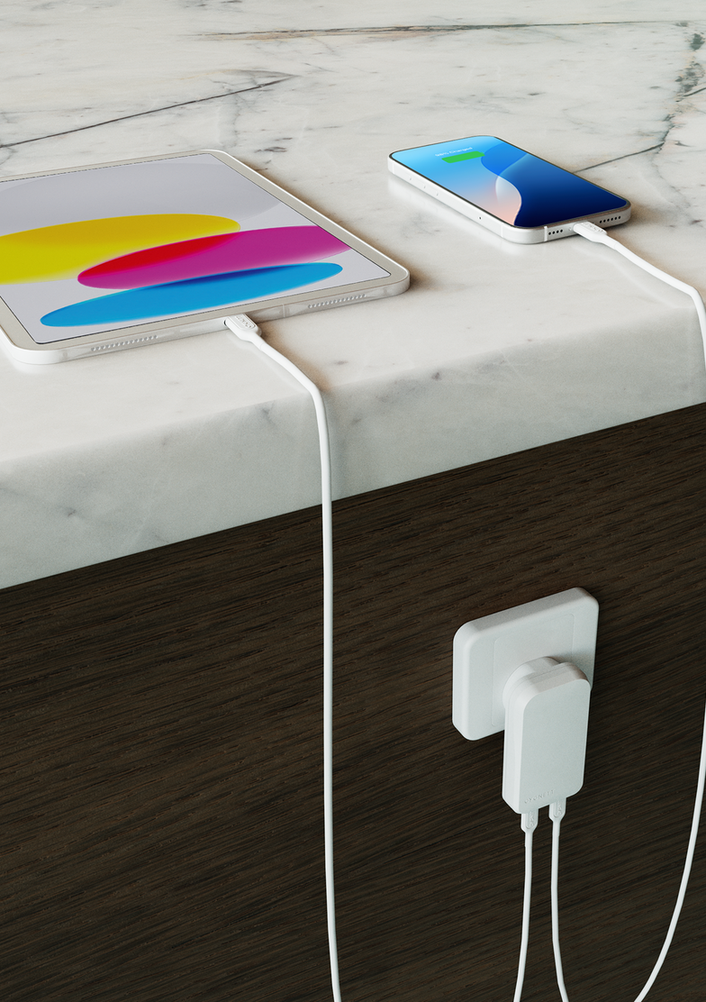 65W Dual USB-C GaN Slim Wall Charger
