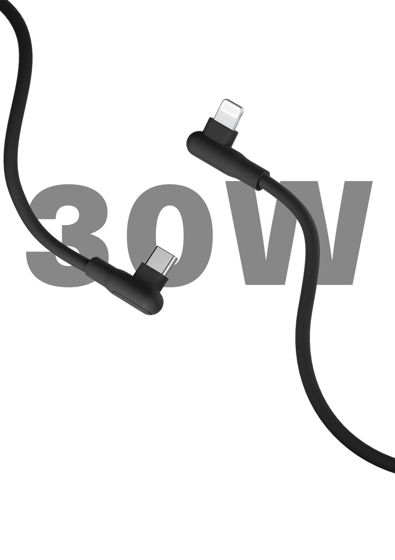 Right Angle Lightning to USB-C Silicone Cable