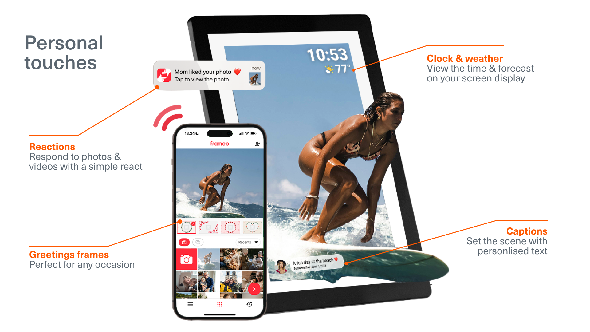 Personal touches - Desktop view