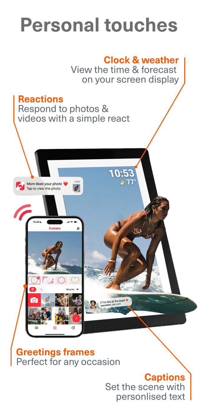 Personal touches - Mobile view