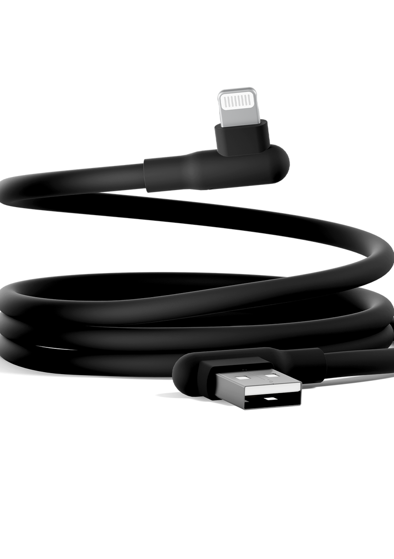 Right Angle Lightning to USB-A Silicone Cable