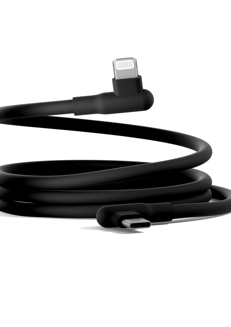 Right Angle Lightning to USB-C Silicone Cable