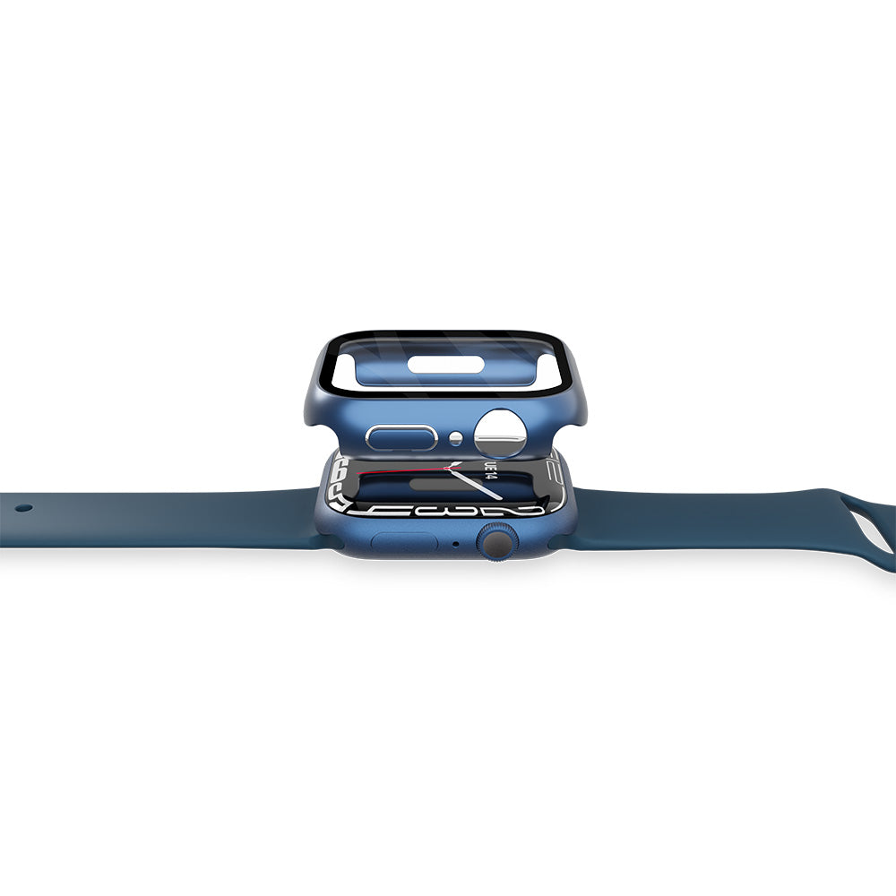 Apple Watch 7 Case with Glass Screen Protector 41mm Blue